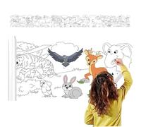 Sikweny 3M Rollo Papel Pintar Niños Papel Continuo Blanco Acuarela Pintura con Libros Agua Para Niños Pequeños Libro Para Colorear Acuarela Escolar Bloc Encolado Rollo Dibujo Set Creativa DIY Dibujo