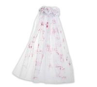 Sikweny 57CM Velo Novia Halloween Diseño de Peineta Velo Novia Cadaver Diseño Floral Accesorios halloween mujer Transpirable para Fiesta Paseos Nocturnos Desfiles Disfraces Sesiones Fotos