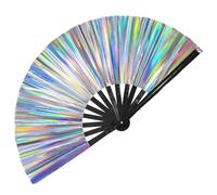 Sikweny Abanico Plegable, Abanico Personalizado, Ventilador de Mano Moderno y Colorido, Handfächer, Plegables, Mano Grande, für Hanfu/Cheongsam, Festival, Club, Event, Party, Tanz, Leistung