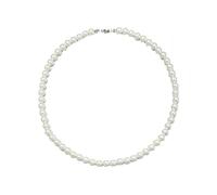 Sikweny Collar Perlas Hombre Collar Perlas Mujer Marfil Gargantillas Mujer Unisex Colares Homem 6 MM Choker Joyería de Moda para Uso Diario Bodas Cenas Regalos para Niños y Niñas (50 CM)