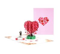 Sikweny Tarjeta Regalo Diseño 3D Árbol Del Amor Tarjeta Felicitacion Boda Cartón Regalo Aniversario Boda Invitación para Felicitaciones Aniversario Ceremonia Compromiso Cumpleaños