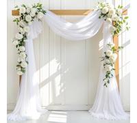 Sikweny Tul Blanco Ligero Y Suave Decoracion Boda 0,75 m x 8 m Cortinas Blancas Diseño Blanco Cortina Lluminación Suave Reutilizable para Baby Shower Despedida Soltera Boda Celebración Familiar
