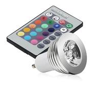 SILAMP - Bombilla LED GU10, 3 W, RGB, 220 V