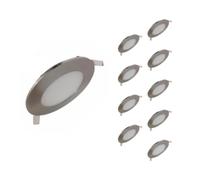 Silamp - Downlight LED Extra Plano Redondo de Aluminio 6 W (Pack de 10) - Color de la luz: Blanco Neutro 4000 K - 5500 K