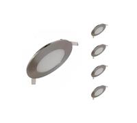 SILAMP - Foco LED extra plano redondo (6 W, paquete de 5), color blanco frío, 6000 K, 8000 K, color blanco