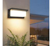 SILAMPDI Aplique Pared Exterior 18W Lampara Exterior Pared 3000K IP65 Impermeable Apliques LED Aluminio para Jardín, Terraza, Patio