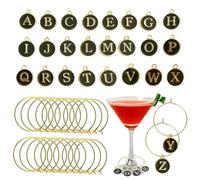 Silars Colgantes Copas de Vino, 26pzs Identificador de Copas Adornos para Copas de Vino, Champán, Cóctel y Beber - Bolsa de Almacenamiento Incluida