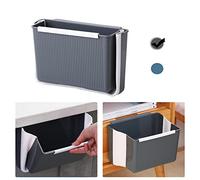 Silars Cubo Basura Plegable Camping, Papelera Cocina Cubo Basura Extraible para Cocina, Baño, Dormitorio, Asiento de Automóvil - Calibre Grande, Plegable, Diseño Colgante (Gris)