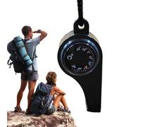 Silbato 3 En 1: Herramienta De Supervivencia Para Caminatas Con Brújula Y Termómetro, Equipo De Seguridad De Emergencia Para Exteriores | Accesorio Multifuncional Para Camping, Escalada, Trekking, Via