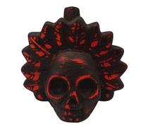Silbato Azteca de la Muerte, 125 dB+ Sonidos Humanos Gritando, Fiesta Temática de Halloween, Silbato de Calavera Humano Fuerte Gritando Azteca (Negro y Anaranjado)
