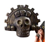Silbato azteca de la muerte - Auténtico silbato de calavera | Silbato azteca ruidoso y aullando para ceremonias, rituales y coleccionistas, silbato de guerra azteca real para