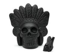 Silbato azteca de la muerte, grito fuerte como humano, silbato fantasma para Halloween, bromas, decoración, autodefensa, cerámica hecha a mano (negro)