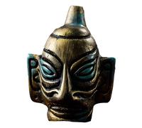 Silbato azteca de la muerte, silbato de calavera gritando, silbato de bronce antiguo, silbato de Halloween con sonido fuerte para decoración del hogar de escritorio