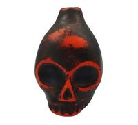 Silbato azteca de la muerte - Silbato de cerámica hecho a mano para gritos aterradores, perfecto para Halloween y Día de los Muertos - Auténtico silbato azteca (negro y naranja)