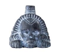 Silbato azteca de la muerte - Silbato de guerra con 125 decibelios, sonido humano auténtico y fuerte para Halloween y Día de Muertos (negro A)