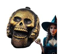 Silbato azteca de la muerte, silbato de sonido extraño, cráneo de demonio hecho a mano, calavera gritando adecuada para aventuras al aire libre, entrenamiento de supervivencia o incluso meditación