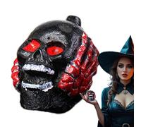 Silbato azteca de la muerte, silbato de sonido extraño, cráneo de demonio hecho a mano, calavera gritando adecuada para aventuras al aire libre, entrenamiento de supervivencia o incluso meditación