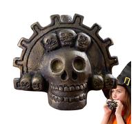 Silbato azteca - silbato de cráneo aterrador, auténtico sonido fuerte grito de guerra | Azteca cerámica hecha a mano, antiguo instrumento de inspiración maya, regalo para los fanáticos del terror