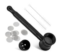 Silbato con filtros de acero inoxidable y cepillos de limpieza. Silbatos de metal desmontables con 10 coladores de bong, 2 limpiadores de pipa, compacto, portátil, duradero y fácil de limpiar, ideal