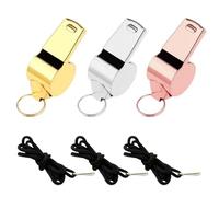 Silbato De 3 Piezas, Silbato De Acero Inoxidable, Silbato con Cordón, Silbato De Comando De Árbitro, Silbato De Emergencia, Silbato Deportivo, Silbato para Exterior