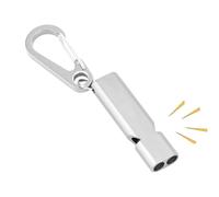 Silbato de alto decibelio: 5,3 x 1,4 cm, 1 pieza de aleación, doble tubo de 120 dB, seguridad al aire libre | Perfecto para camping, senderismo, pesca,