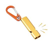 Silbato de alto decibelio, doble tubo de 120 dB, bocina de aire de seguridad, 2.1 x 0.55 pulgadas, diseño ligero y resistente a la intemperie, soplador portátil de camping al aire libre para