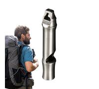 Silbato de alto decibelio: potente herramienta de sonido de seguridad, cuerpo de metal ligero, material resistente a la intemperie, hebilla de fijación para llaveros, dispositivo de alerta de
