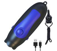 Silbato de árbitro - Silbato de fútbol con 3 volúmenes, multifuncional recargable electrónico, silbato de mano con correa, 3 ajustables de alto volumen, polímero ABS, para fútbol, T