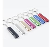 Silbato de emergencia de doble tubo de aleación de aluminio, silbato de alta frecuencia con señal de socorro y llavero para camping, senderismo, navegación y rescate al aire libre (5 unidades)