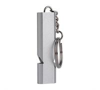 Silbato de emergencia de supervivencia con doble agujero de aluminio de alta frecuencia silbato de salvavidas con llavero para actividades al aire libre, senderismo, camping, escalada (color: plata)