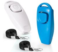 Silbato de entrenamiento 2 en 1 para entrenamiento y retiro, accesorios de entrenamiento para cachorros, gatos, caballos y animales pequeños, paquete de 2 con cordón, recompensa a tus mascotas de