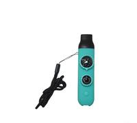 Silbato de equipo de supervivencia que combina para navegación con brújula, iluminación LED, lupa, espejo de señal, termómetro y espacio de almacenamiento interno (azul)