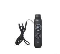 Silbato de equipo de supervivencia que combina para navegación con brújula, iluminación LED, lupa, espejo de señal, termómetro y espacio de almacenamiento interno (negro)