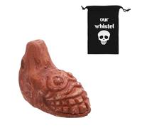 Silbato de la Muerte Azteca, 125 Decibeles Silbato Muerte Azteca que Grita Gritos Auténticos que Suenan Humanos Silbato Guerra Azteca con Bolsa con Cordón y Acollador para Halloween Regalo