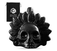 Silbato de la muerte azteca, Aztec Death Whistle de cerámica 125 dB, silbato de calavera auténtico para Halloween y fiesta de los muertos, grito demoníaco, bolsa incluida