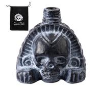 Silbato de la Muerte Azteca, Calavera de Hombre Mono Silbato de Guerra Azteca con Gritos Reales de 125 Decibeles los Gritos Humanos Más Fuertes y Auténticos con Bolsa con Cordón para Halloween