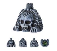 Silbato de la muerte azteca con grito aterrador: diseño de calavera 3D for decoración de Halloween, artefacto cultural histórico.(C)