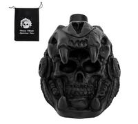 Silbato de la Muerte Azteca, Diseño de Calavera Quetzalcóatl Más 125 Decibeles Sonido Humano Auténtico Silbatos Guerra Gritos Reales Incluye Bolsa con Cordón Regalos Coleccionables (Negro)