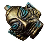 Silbato de la muerte azteca, silbato azteca de calavera gritando, pipa de bronce antiguo, pipa azteca, pipa extraña azteca, silbato de Halloween, artefacto azteca de alivio del estrés, para decoración