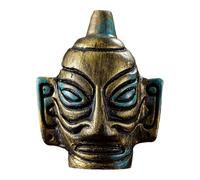 Silbato de la muerte azteca, silbato azteca | Silbato de calavera gritando | Silbato de calavera gritando bronce antiguo, silbato de sonido fuerte para decoración del hogar de escritorio