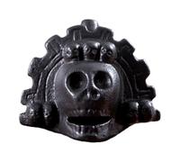 Silbato de la muerte azteca - silbato de cráneo de cerámica hecho a mano, sonido fuerte gritando | Auténtica pipa de guerra mesoamericana, réplica de maya y azteca, efecto de sonido espeluznante