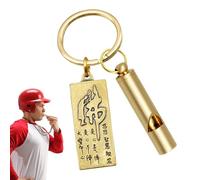 Silbato de latón, silbatos de seguridad ruidosos de latón dorado, llavero de coche auspicioso, suministros de entrenamiento portátiles para deportes