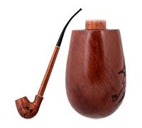 Silbato de madera Churchwarden para tabaco, 33 cm, grabado Arthur Conan Doyle, para filtros de 9 mm, incluye bolsa de terciopelo