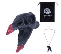 Silbato de Muerte Azteca, Calavera de Cuervo Silbato de Guerra Azteca con Bolsa con Cordón y Cordón 125 dB Gritos que Suenan Humanos Auténticos para Halloween Festival de los Muertos
