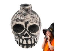 Silbato de muerte azteca más fuerte, silbato portátil de calavera, silbato loco, juguetes para aliviar el estrés, silbato de cuervo de cerámica, instrumentos extraños para Halloween