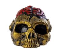 Silbato de muerte, silbato azteca, silbato de calavera | Sonidos de Halloween gritando | Herramienta de advertencia de broma con diseño de cerebro aterrador para jóvenes, accesorio de fotos para