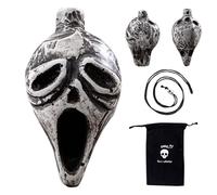 Silbato de muerte, silbato azteca, silbato de guerra gritando, silbato de cerámica azteca con gritos de sonido humano para fiestas, 3.2 pulgadas de y rugido de 3.15 pulgadas