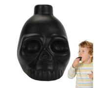 Silbato de muerte - Silbato de muerte de calavera negra - silbato de muerte azteca gritando - silbato de guerra con sonido humano auténtico más fuerte - Forma de calavera para defensa, viajes y al