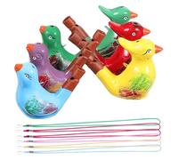 Silbato de Pájaro Juguete Educativo, de Cerámica 6 Piezas, con Cordón | Liso Rebabas, Estilo Mixto, Relleno de Agua para Variar Sonidos Color Aleatorio Varios estilos