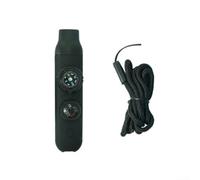 Silbato de seguridad, 1 paquete con brújula y luz LED, herramienta de supervivencia multifuncional impermeable para senderismo, camping, navegación en condiciones de poca luz (negro)